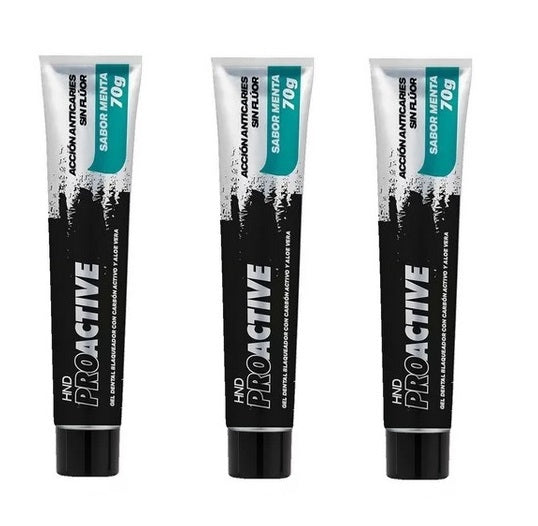 Gel Dental Proactive Carbón Activado 70 Grms 3 UNIDADES