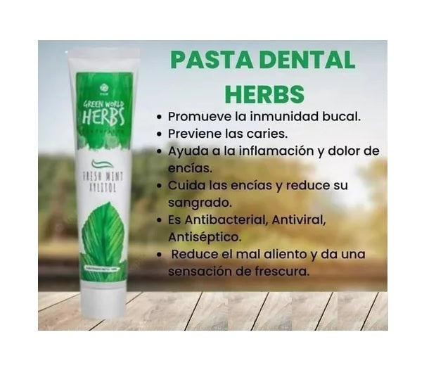 Crema Dental Natural Sin Flúor - HERBS TOOTHPASTE 120 Gramos