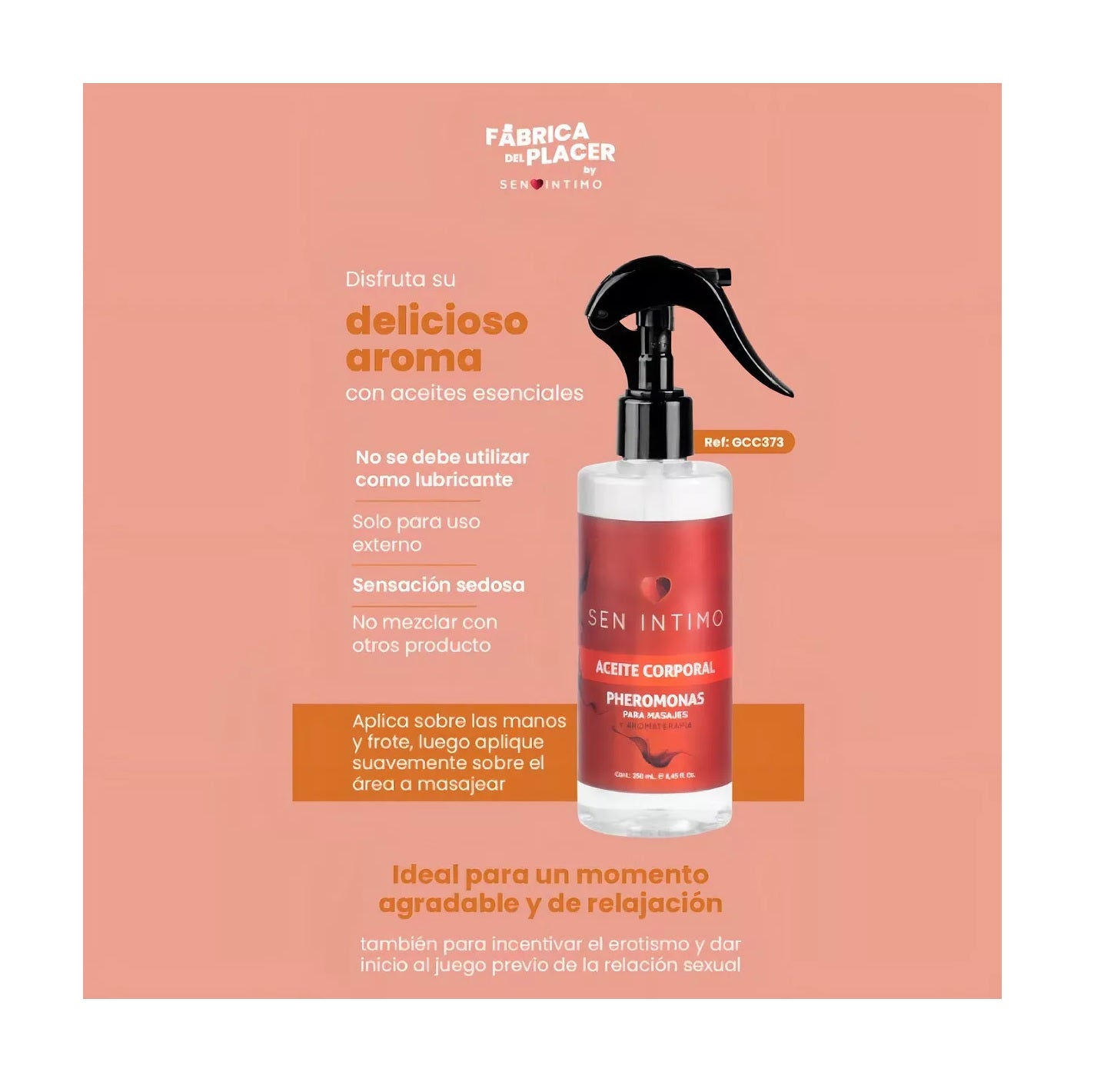 Aceite Corporal Masajes Con Feromonas 250 Ml